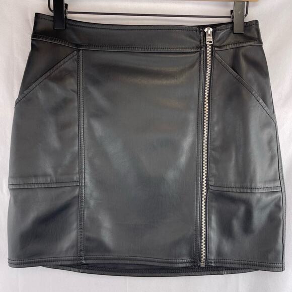 Express Faux Leather Mini Zip Skirt - Picture 1 of 8